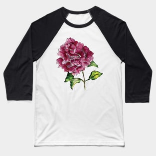 Watercolour Pink Hydrangea Flower Baseball T-Shirt